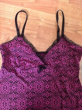 Pink & Black Y2K Nightgown Slip Dress